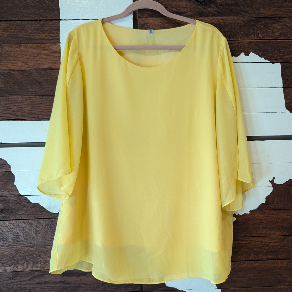 Flowy Yellow Women's Blouse